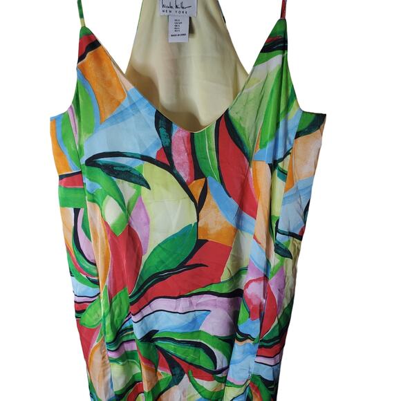 Nicole Miller Colorful Halter V-Neck Maxi Dress, NWOT, Small - Picture 2 of 6